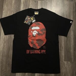 Bathing APE Black and Red Graphic T-Shirt